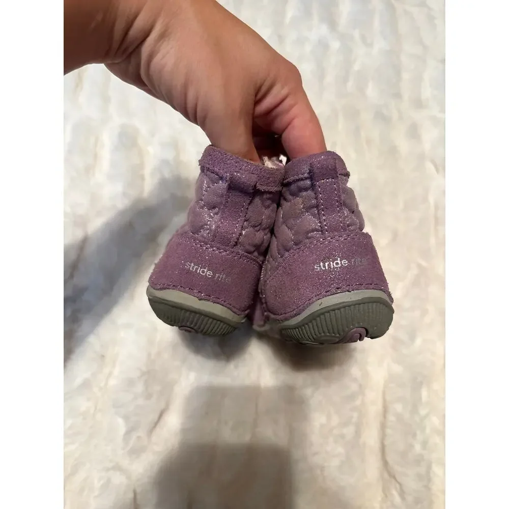 OshKosh Stride Rite Toddler Girl Size 6 Shoe Bundle Purple Boots Gray Sneakers